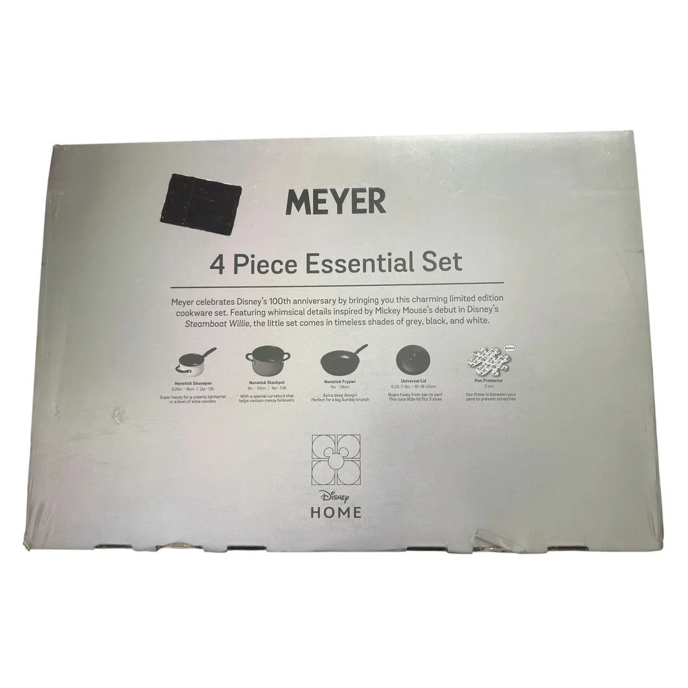 Disney 100 Meyer 4-Piece Limited Edition Nonstick Cookware Set Steamboat Willie